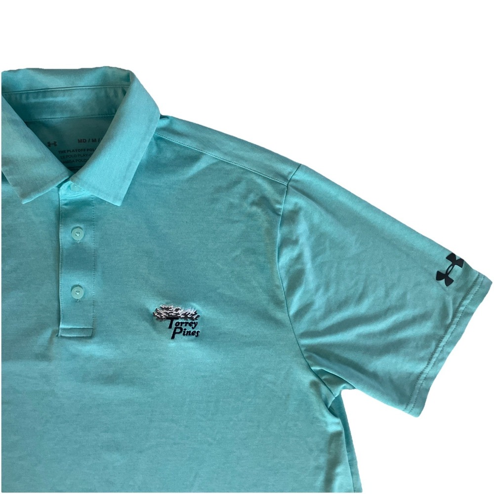 Under Armour The Playoff Polo Shirt Mens Medium Red Torrey Pines Golf Logo